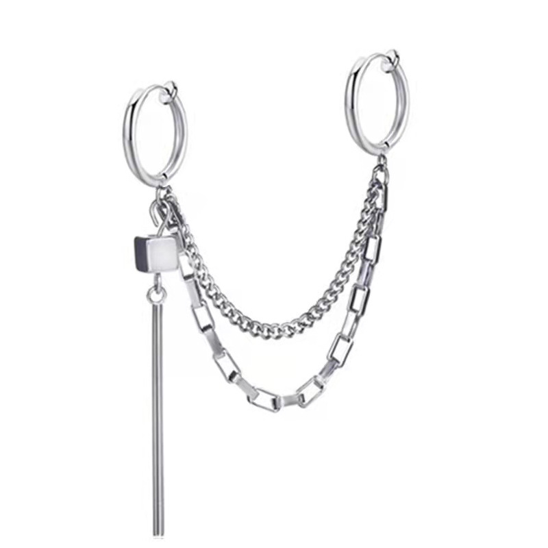 Clip para la oreja estilo barra cuadrada.