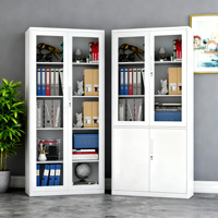 Armoire de rangement métallique de bureau verrouillable en acier, série complète, vente en gros d'usine, tous modèles avec porte vitrée/tiroir/porte pleine