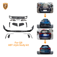 Kit carrosserie aérodynamique en fibre de carbone complète pour Audi Q8 SQ8, style AT, avec spoiler avant, diffuseur, aileron de toit et échappement – Fourniture directe usine