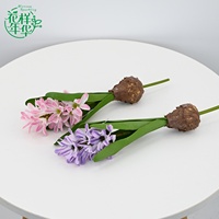 Fleur artificielle en soie lavande élégante de 29 cm, bouquet de bulbes de jacinthe moyens pour centre de table de mariage en intérieur ou vase