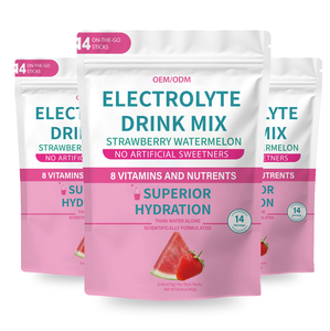 Suplemento Electrolítico Orgánico Sin Azúcar con Sabor a Fresa y Sandía para Adultos, en Polvo, a Granel, con 24 Meses de Duración, OEM - Product Image 3