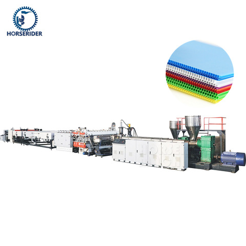 Horserider New PP Hollow Corrugated Sheet Making Machine with Motor & Bearing for Plates Extrusion Line