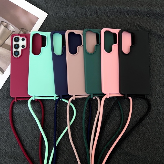 Lanyard Phone case Shockproof Wireless Charging Designer Mobile Phone Case for iphone Samsung A05 A06 A12 A17 A57 A54 A73 5G