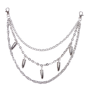 Cadena de cintura estilo hip hop de aleación de zinc con colgante de bala metálica de varias capas para uso diario - Product Image 5