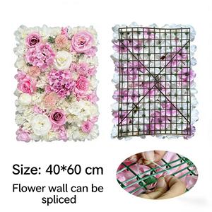 แผงผนังดอกไม้ประดิษฐ์หลากสี ฉากหลังดอกไม้ผ้าไหมหลากชนิดสำหรับตกแต่งงาน<span class=keywords><strong>แต่ง</strong></span><span class=keywords><strong>งาน</strong></span> - Product Image 3