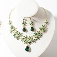Parure de collier et boucles d'oreilles de mariage coréenne TL043, ensemble de collier flocon de neige en strass pour mariée, accessoires de robe de mariée