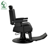 Fauteuil de Barbier Européen Jincheng Nouveau Design Noir Taakala Luxe Moderne Cuir Base Chromée Pliable pour Salon de Coiffure