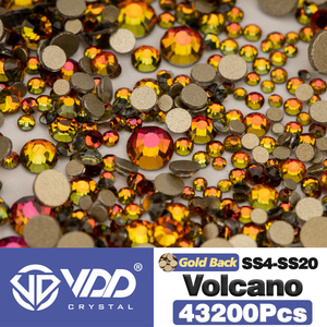 VDD 43200 Piezas al por Mayor, Cristales de Estrás SS4-SS20 de Diferentes Tamaños, Piedras Brillantes Doradas <span class=keywords><strong>con</strong></span> Reverso Plano para Decoraciones DIY y Accesorios de Arte de Uñas - Product Image 2