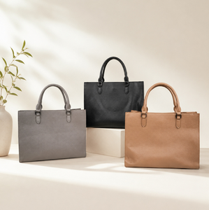 Bolso Tote Casual de Cuero PU Beige para Mujer, con Dos Asas, Correa para el Hombro, Cierre de Cremallera, Gran Capacidad para Viajes Diarios - Product Image 2