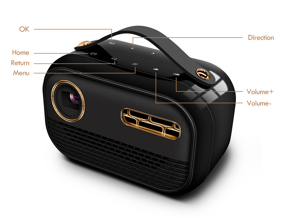 4K Mini DLP Projector Portable Durable Android Home Theater Mini Projector