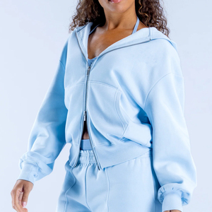 Felpa personalizzata in <span class=keywords><strong>pile</strong></span> ricamata per donna Anti-strizzacervelli Casual maglioni invernali <span class=keywords><strong>con</strong></span> campione gratuito <span class=keywords><strong>con</strong></span> <span class=keywords><strong>cerniera</strong></span> colletto <span class=keywords><strong>con</strong></span> cappuccio - Product Image 3