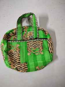 Bolsa de Viaje de Fin de Semana de Lujo Hecha a Mano, con Estampado de Bloques de Algodón, Acolchada, de Gran Capacidad, Resistente, para Deportes, Viajes, Gimnasio, Yoga - Product Image 2