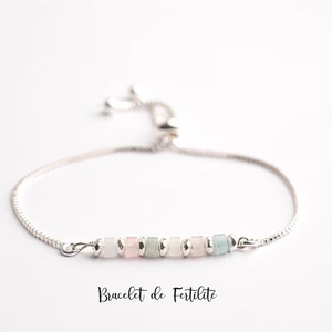 Pulsera <span class=keywords><strong>de</strong></span> <span class=keywords><strong>fertilidad</strong></span> Regalo para mamá <span class=keywords><strong>piedra</strong></span> lunar cuarzo rosa aguamarina cuentas pulsera embarazo ajustable - Product Image 4
