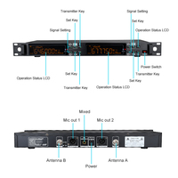 Sistem Mikrofon Konferensi Nirkabel UHF Ganda Profesional untuk Desktop, Rak Penerima untuk Rapat, Pidato, Buatan Pabrik Sendiri