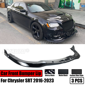 ชุดแต่งสปอยเลอร์กันชนหน้ารถยนต์ 3 ชิ้น สำหรับ Chrysler 300 C S SRT ปี 2016-2023 สีดำเงา คาร์บอนไฟเบอร์ - Product Image 1