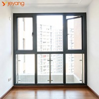 Ventanas Abatibles de Aluminio con Marco Ultra Delgado JY, Ventanas Abatibles de Aluminio Resistentes a Impactos de Huracanes, Tamaño Personalizado