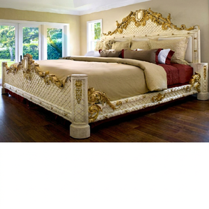 Juego de Muebles para Recámara Principal King Queen, Estilo Italiano Exclusivo, Tallado a Mano en Madera, para Grandes Mansiones - Product Image 1