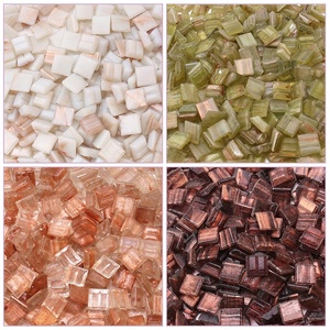 Dult-mosaico de vidrio para manualidades, mini azulejos cuadrados de vidrio suelto DIY - Product Image 2
