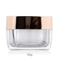 5g 10g 15g 30g 50g conteneur de crème cosmétique de luxe carré transparent blanc or acrylique double paroi pot pour uv gel argile pot