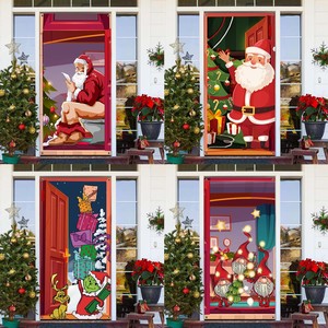 Novedad transfronteriza: Adorno colgante de tela para puerta de Navidad con diseños de Geabu, <span class=keywords><strong>Grinch</strong></span> y Alce, para decoración de fiestas y suministros. - Product Image 1
