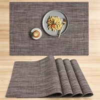 Napperons classiques en PVC tissé, écologiques, lavables, durables et essuyables, avec logo personnalisé, pour la table à manger à domicile, vente en gros