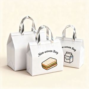 Bolsa Ecológica Amarilla con Estampado de Pollo Frito y Cola, de Tela No Tejida, para Entrega de Comida Rápida, Pastel y Sándwiches - Diseño Encantador - Product Image 2