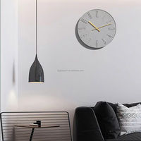 Jam dinding beton kustom Modern mewah, jam dinding Nordik semen kemasan individu netral untuk rumah