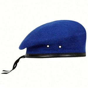 High Quality Outdoor 100% Wool Beret Hat for Men Green French Style Beret Hat - Product Image 5