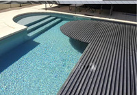 Couverture de piscine motorisée en PC transparent chauffant noir sur mesure, directement de l'usine