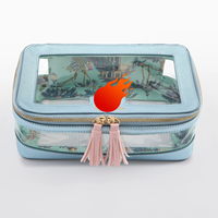 Sac de rangement moderne pour Mahjong et Poker, 16 couleurs en stock, étanche, pliable, en PVC transparent, style américain, avec fermeture éclair et poignée à franges