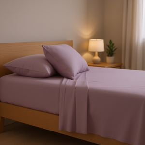 Sábanas Ajustables Andes, Tamaño Queen, Color Lila Sólido, Transpirables, Ropa de Cama para el Hogar - Product Image 2