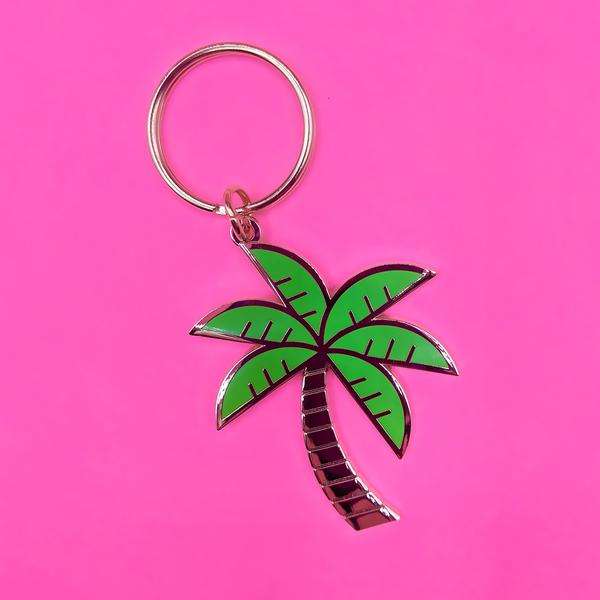 Wholesale Custom Souvenir Gift Metal Green Palm Tree Key Chain Keyring  Coconut Tree Keychain