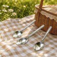 Lot de cuillères en acier inoxydable 18/0, finition miroir, couverts pour la table, idéal pour les fêtes, la maison, la restauration, avec coffret cadeau