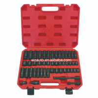 WUZHAO Jeu de douilles SAE et impériales de 3/8 pouces, 50 pièces, kit d'outils de réparation automobile professionnel