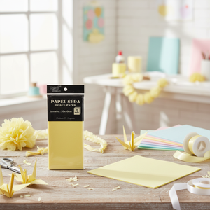 Confezione da 10 Fogli di Carta Velina Giallo Chiaro 50x66cm per Lavori Artigianali Marca Peiyong Modello 51720 Cina - Product Image 3