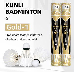 Volano da Badminton Professionale Personalizzato in Piume d'Oca, Altamente Resistente, Kunli Gold Tournament - Product Image 1