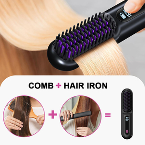 SHOmfrs Electric Hot Hair Straighteners Hot Comb and Straightening Brush Hair Styling Appliances Home Portable Curling Iron - Product Image 4