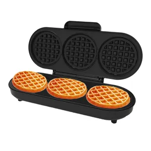 Aifa 1200W diseño único 3 rebanadas waffle Maker placa antiadherente Snack Maker eléctrico 3 uds máquina de gofres belga