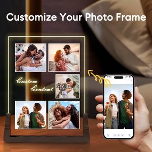 Kişiye Özel Noel Fotoğraf Müzikli Çerçeve Işığı, Ahşap Tabanlı Kişiselleştirilmiş LED Lamba, Aileye Yılbaşı Hediyesi <span class=keywords><strong>2026</strong></span> Yeni Yıl - Product Image 2