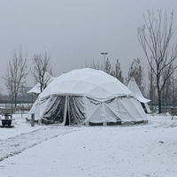 Dôme géodésique de luxe en PVC pour l'extérieur, 10-30 m, toutes saisons, glamping d'hiver, tente igloo, tente de réception, maison, salle de bain, grande capacité, à vendre