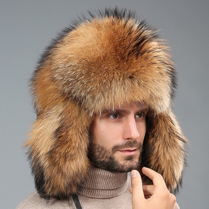 Gorros de Invierno para Hombre, de Piel de Mapache Natural, para Esquí y Ciclismo, Deportes al Aire Libre, Cálidos, Suaves y Lujosos - Product Image 4