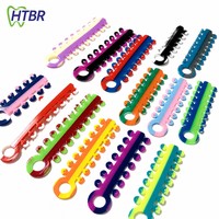 Ligatures élastiques orthodontiques dentaires à section plate, anneaux en O, accessoires pour appareils dentaires, ligatures bicolores
