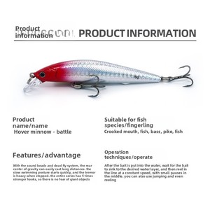 Señuelo Flotante de Acero Inoxidable Estilo Minnow; Lanzamiento a Larga Distancia para Pescar Lubina <span class=keywords><strong>y</strong></span> <span class=keywords><strong>Pez</strong></span> Mandarín Sin Anzuelos - Product Image 2