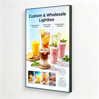 Boîte lumineuse publicitaire intelligente sur pied de qualité supérieure avec contrôle de couleur RGB par application à distance pour affichage intérieur en restaurant et centre commercial