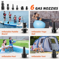 Compresseur d'air en plastique 20 PSI, pompe pour paddle board, pompe électrique portable SUP, connecteur de voiture 12V CC, 80W, moniteur de pression des pneus pour