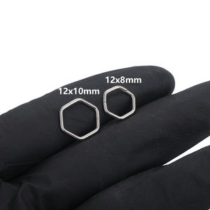 G23 titanio hexágono tabique anillos 16G 8mm tabique aro 16 calibre segmento con bisagras anillo Clicker Daith Piercing joyería - Product Image 2