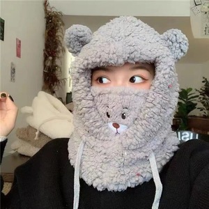 Chapeau et écharpe intégrés pour enfants, nouvelle mode d'hiver, pour filles et adultes, chapeau tricoté chaud pour femmes - Product Image 2