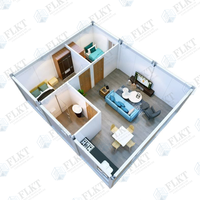 Maison conteneur FLKT facile à assembler, préfabriquée, modulaire, à faible coût de main-d'œuvre, pour habitation en conteneur maritime
