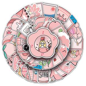 Custom Label PVC <strong>Stickers</strong> <strong>Preppy</strong> Kawaii Aesthetic Cartoon Piggy Pink Girly Offset Printed Reusable Eco-Friendly Home Decor Pack - Product Image 5