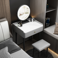 Rehausseur hanee — ensemble de table de maquillage, trousse de beauté pour filles, avec plaque rock, rangement de miroir, pour femmes